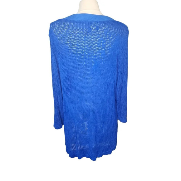 Vintage Peter Popovitvh Blue Sweater Swim Cover Up See Through Women's - Picture 3 of 15
